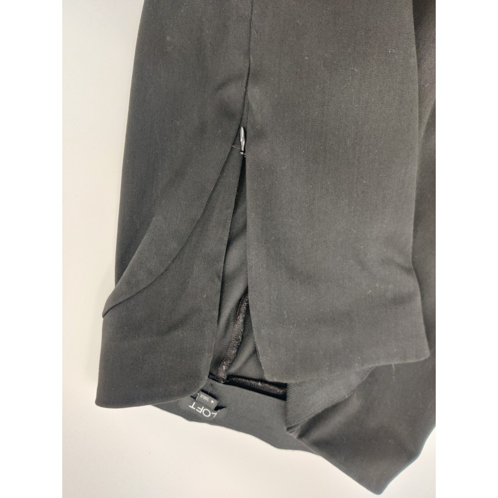 Loft Womens Black Skinny Ankle Pants Side Zip Gold Ankle Zippers Size 4 - Picture 6 of 12
